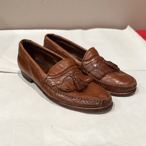 Brown Leather Tassel Loafers